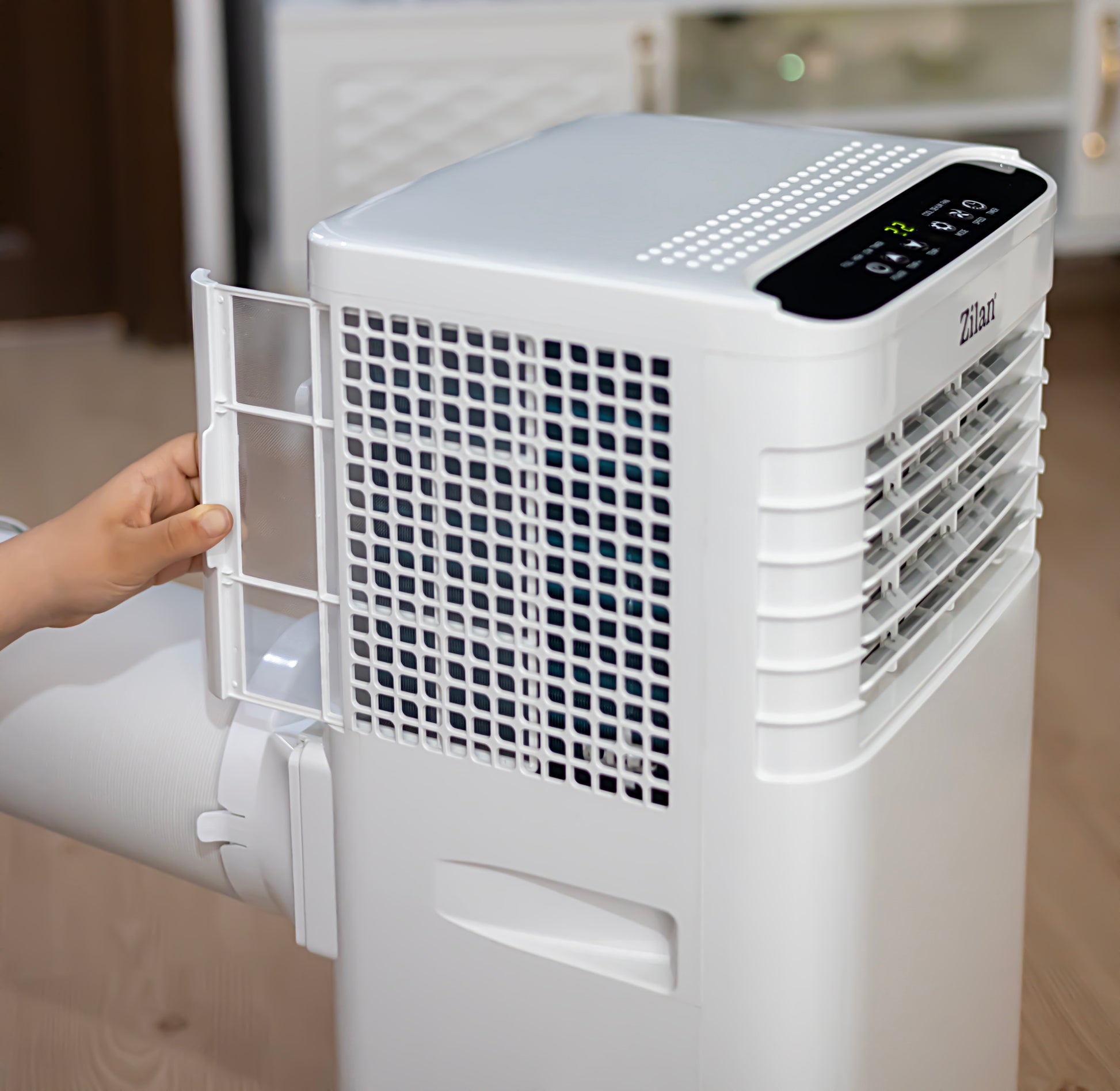 Aer conditionat portabil Zilan ZLN7101 Alb, functie de racire, dezumidificare si ventilatie,9000 btu, filtru detasabil