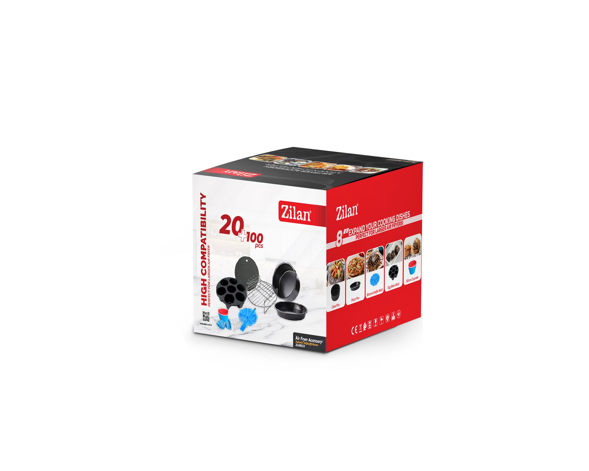 Set de 11 accesorii Zilan ZLN8016 pentru friteuza cu aer, diametru 18 cm