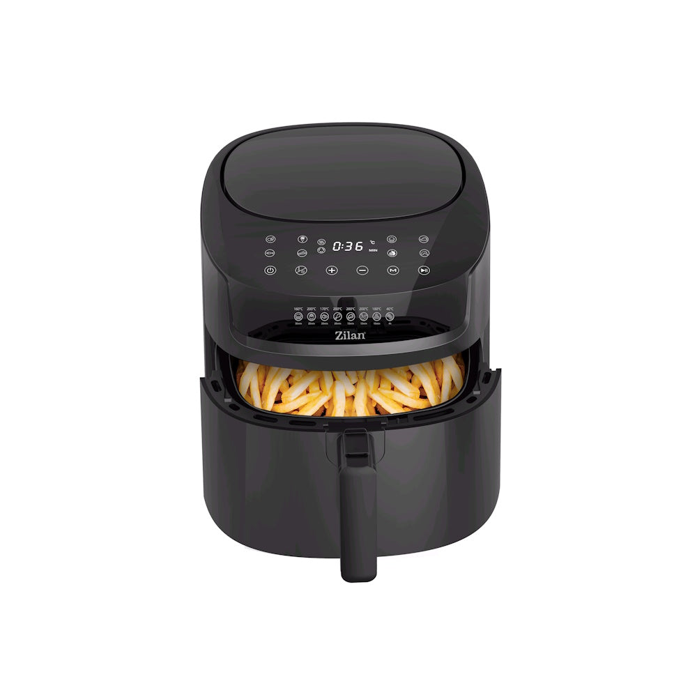 Friteuza cu aer cald Zilan ZLN7999 Negru, putere 1800 W, ecran digital, panou cu comenzi tactile