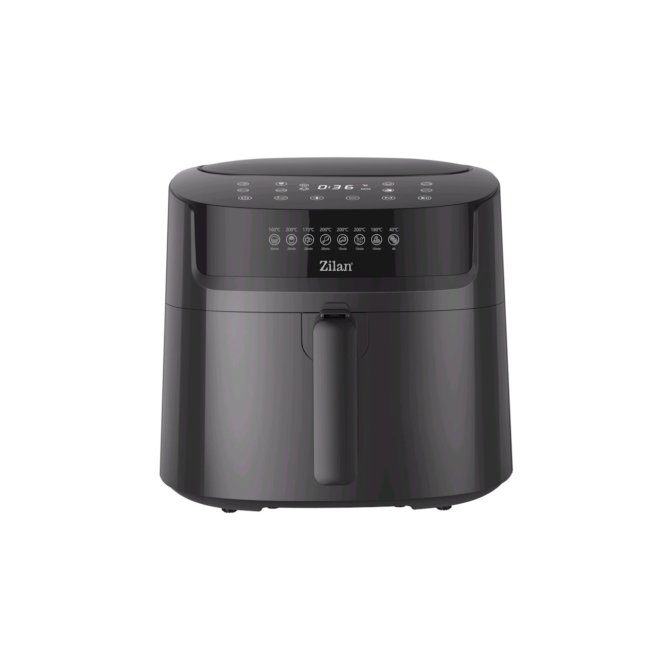 Friteuza cu aer cald Zilan ZLN7999 Negru, putere 1800 W, ecran digital, panou cu comenzi tactile