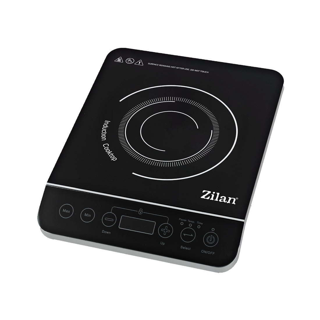 Plita cu inductie Zilan ZLN8078 Neagra, putere 2000W, geam din cristal negru