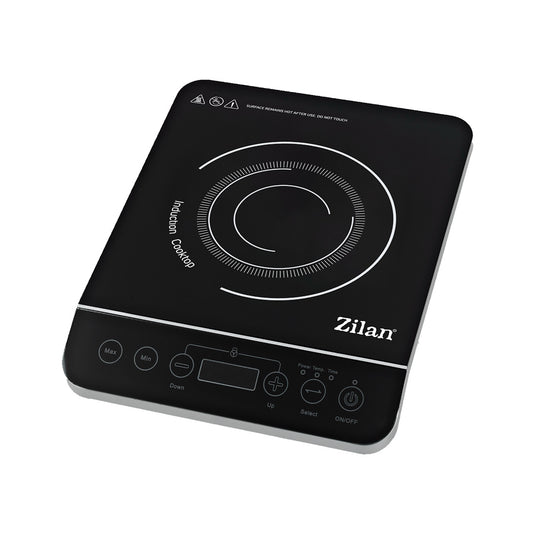 Plita cu inductie Zilan ZLN8078 Neagra, putere 2000W, geam din cristal negru