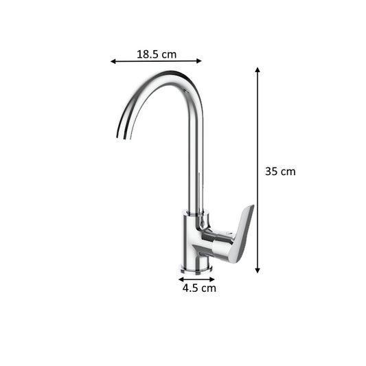 Baterie de chiuveta Z-Inox ZLN8184 Argintie, functionare usoare si de durata