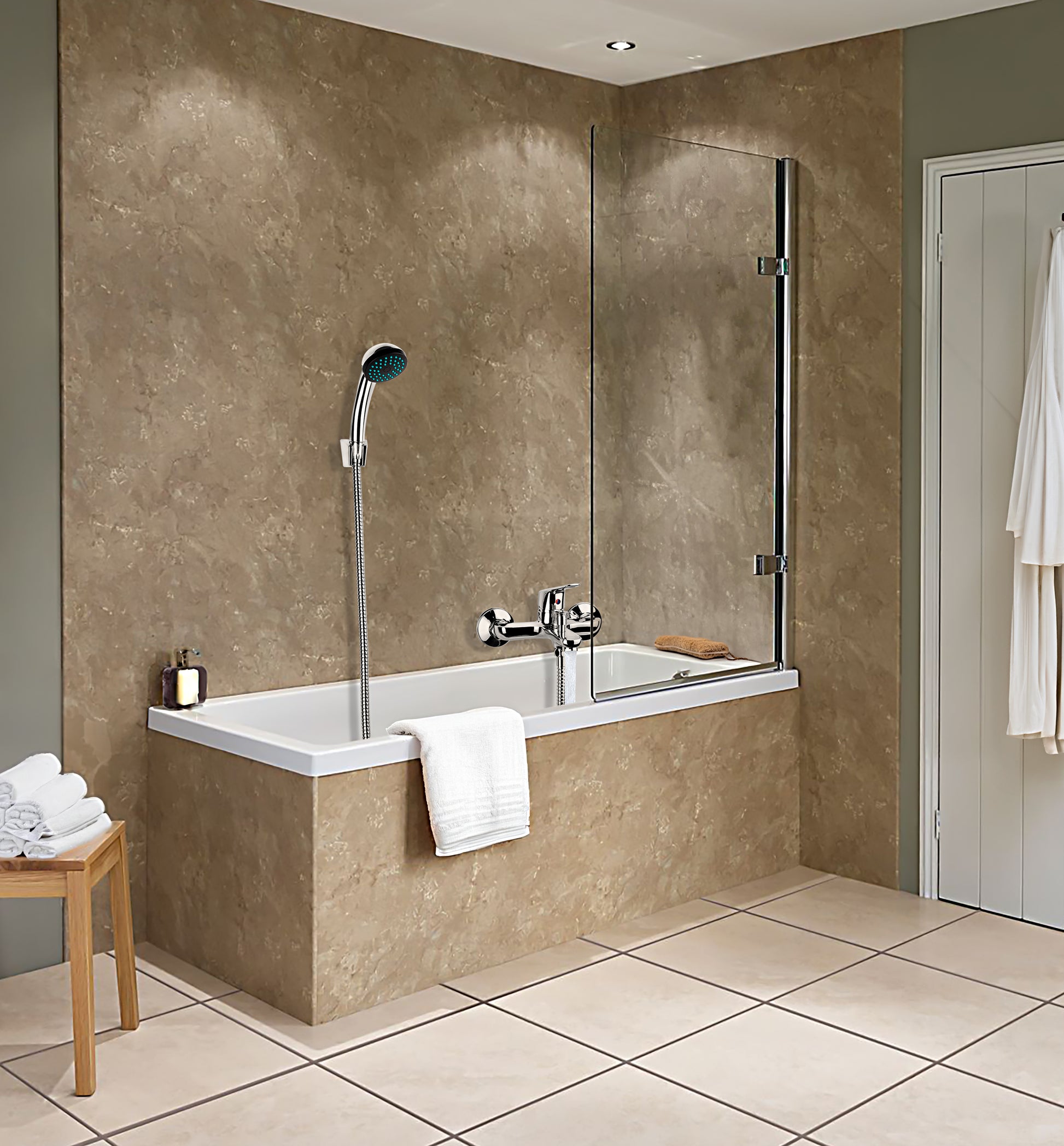 Baterie de cada Z-Inox ZLN8177 + furtun de 1.5 m + para dus, Argintiu