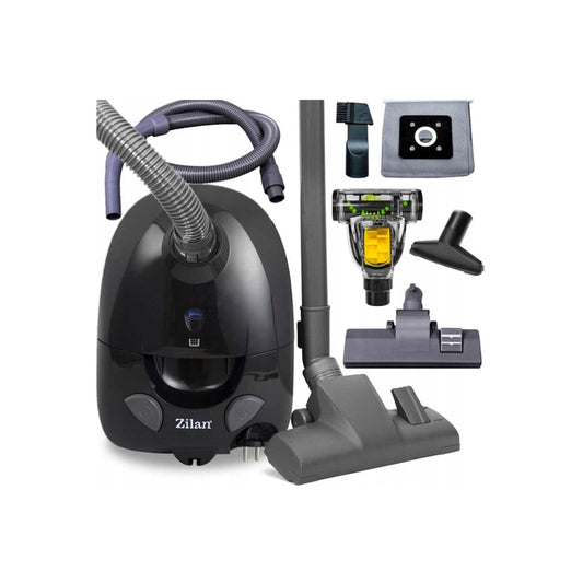 Pachet aspirator Zilan ZLN8471 cu cap turbo ZLN0386 , Negru, sac cu capacitate de 2 l, putere 1200W, cablu de 5 m