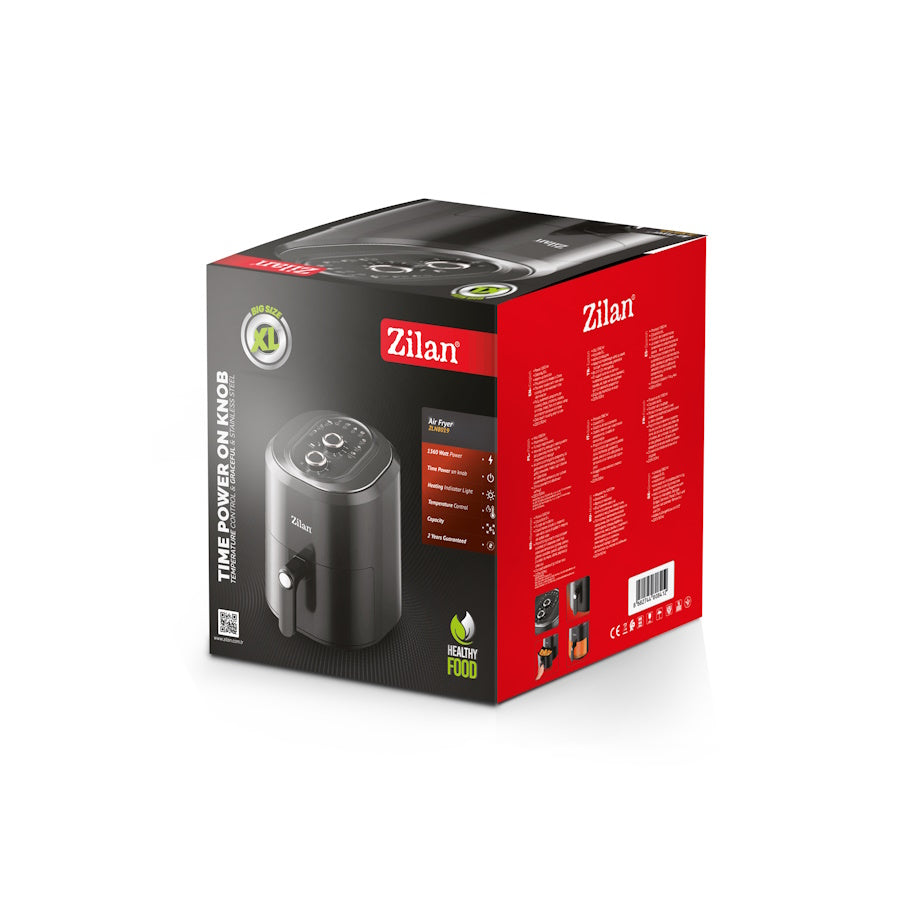 Friteuza cu aer cald Zilan ZLN8019 Neagra, putere 1360W, Capacitate 6 Litri, temperatura reglabila