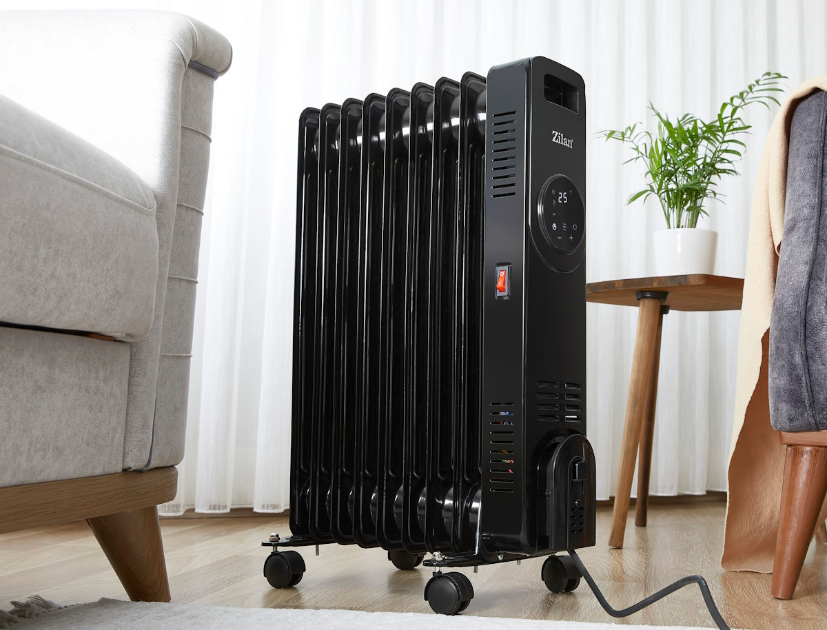 Calorifer Zilan ZLN8416 Negru cu 9 elementi, putere 2000W, indicator led