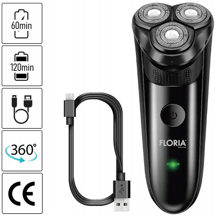 Aparat de ras Floria ZLN8542 Negru, putere 5 W, baterie reincarcabila, indicator luminos
