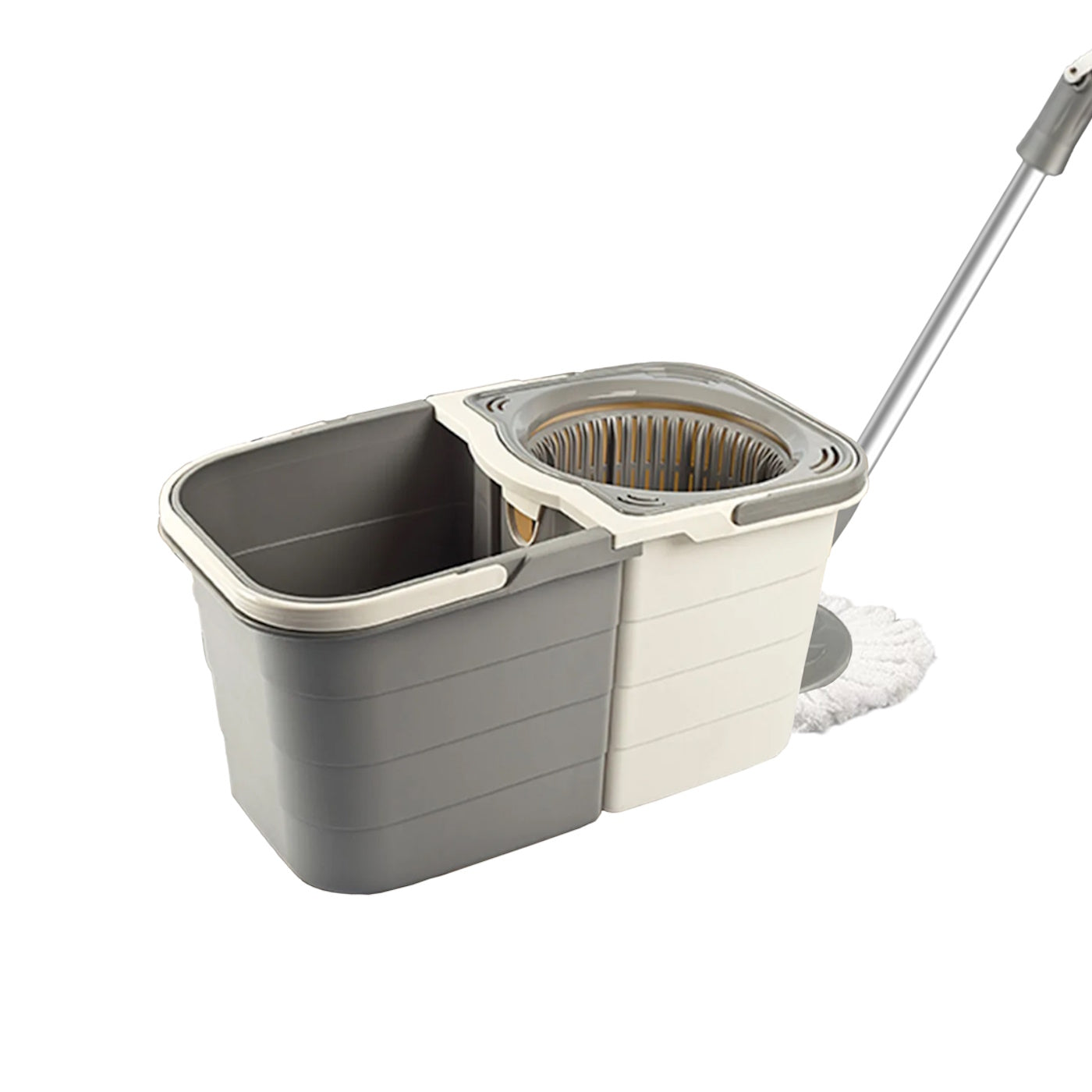 Mop rotativ Lisa ZLN0792 cu doua recipiente separabile, maner ajustabil, Gri