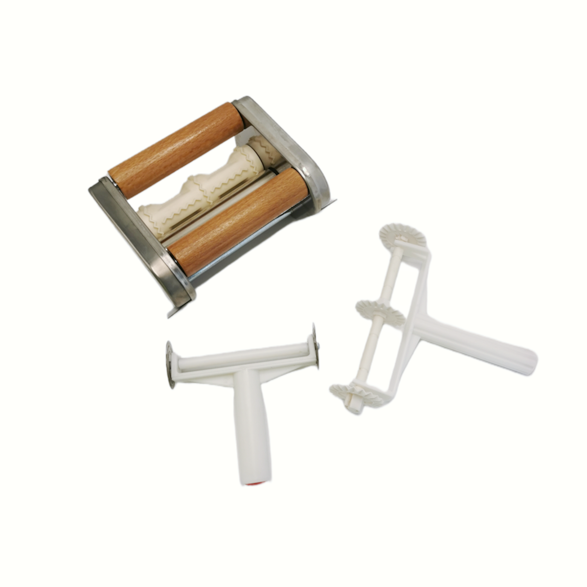 Accesoriu de facut ravioli Zilan ZLN9488 pentru aparat de facut paste, doua role din lemn
