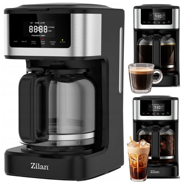 Cafetiera digitala Zilan ZLN9266, functie de preparare la o ora uterioara, auto curatare