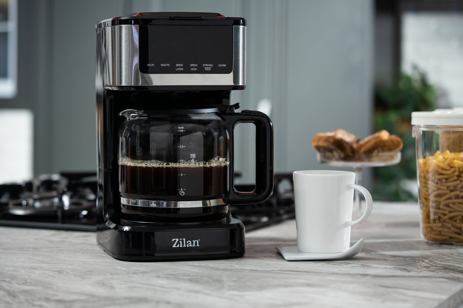 Cafetiera digitala Zilan ZLN9266, functie de preparare la o ora uterioara, auto curatare