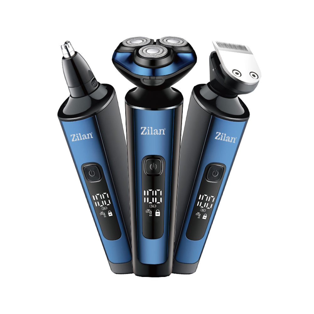 Aparat de ras 4 in 1 Zilan ZLN8726 fara fir, afisare LED, autonomie de 60 de minute