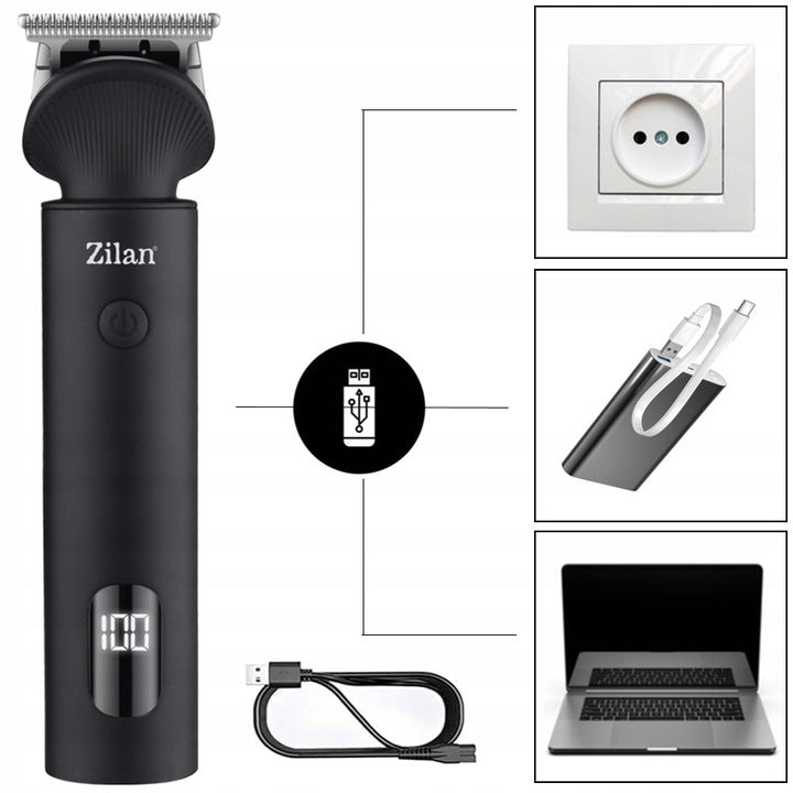 Aparat de tuns ZIlan ZLN8672, autonomie de 140-170 de minute, 6 capete diferite si 7 nivele de tundere