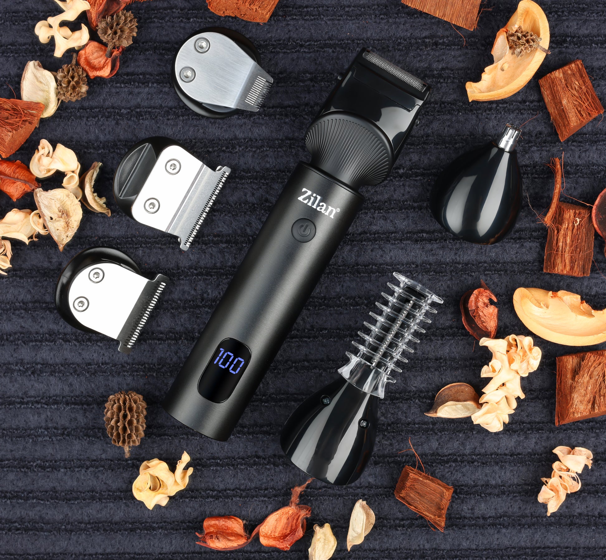 Aparat de tuns ZIlan ZLN8672, autonomie de 140-170 de minute, 6 capete diferite si 7 nivele de tundere