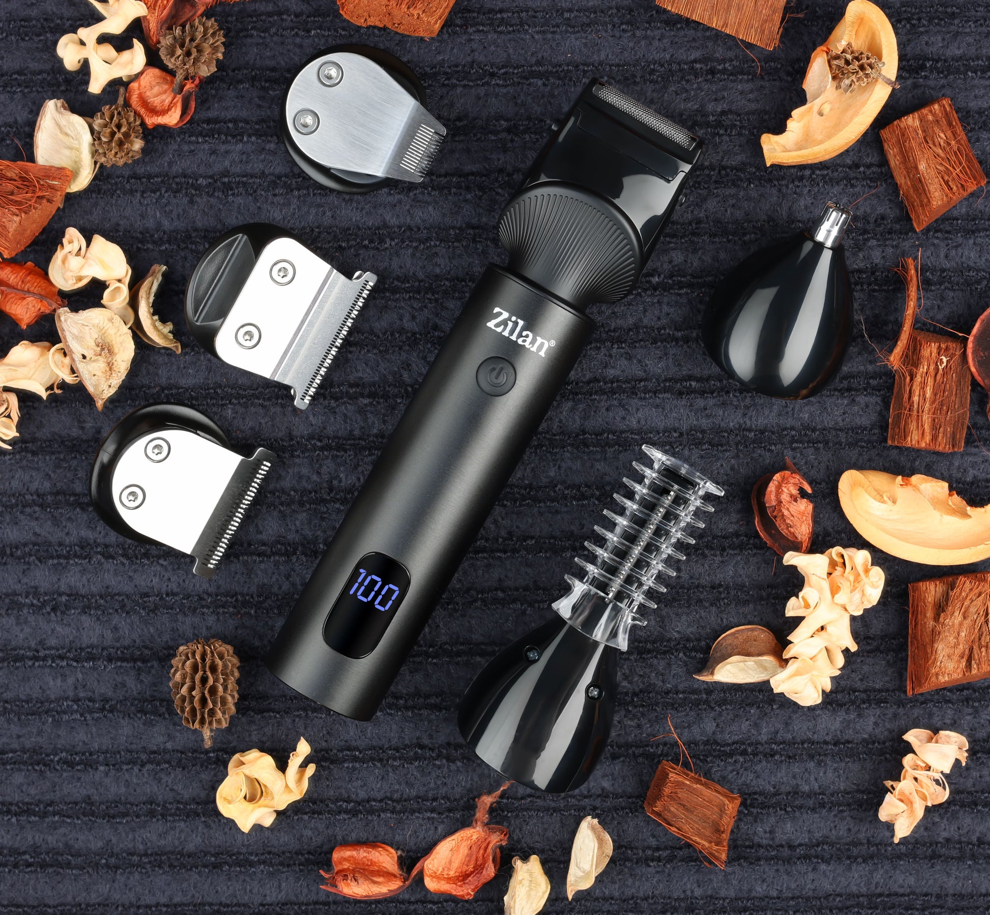 Aparat de tuns ZIlan ZLN8672, autonomie de 140-170 de minute, 6 capete diferite si 7 nivele de tundere