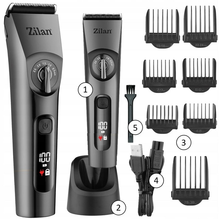 Masina de tuns profesionala Zilan ZLN8702 rezistenta la apa cu protectie IPX6, 8 nivele de taiere