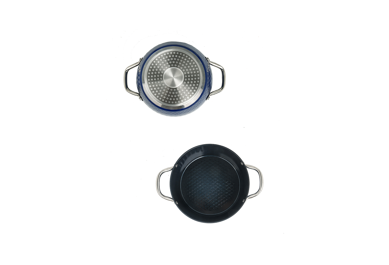 Oala cu capac Zilan ZLN9617 diamond, cu baza de inductie, ceramica si inox, usor de spalat, 24 cm,4L