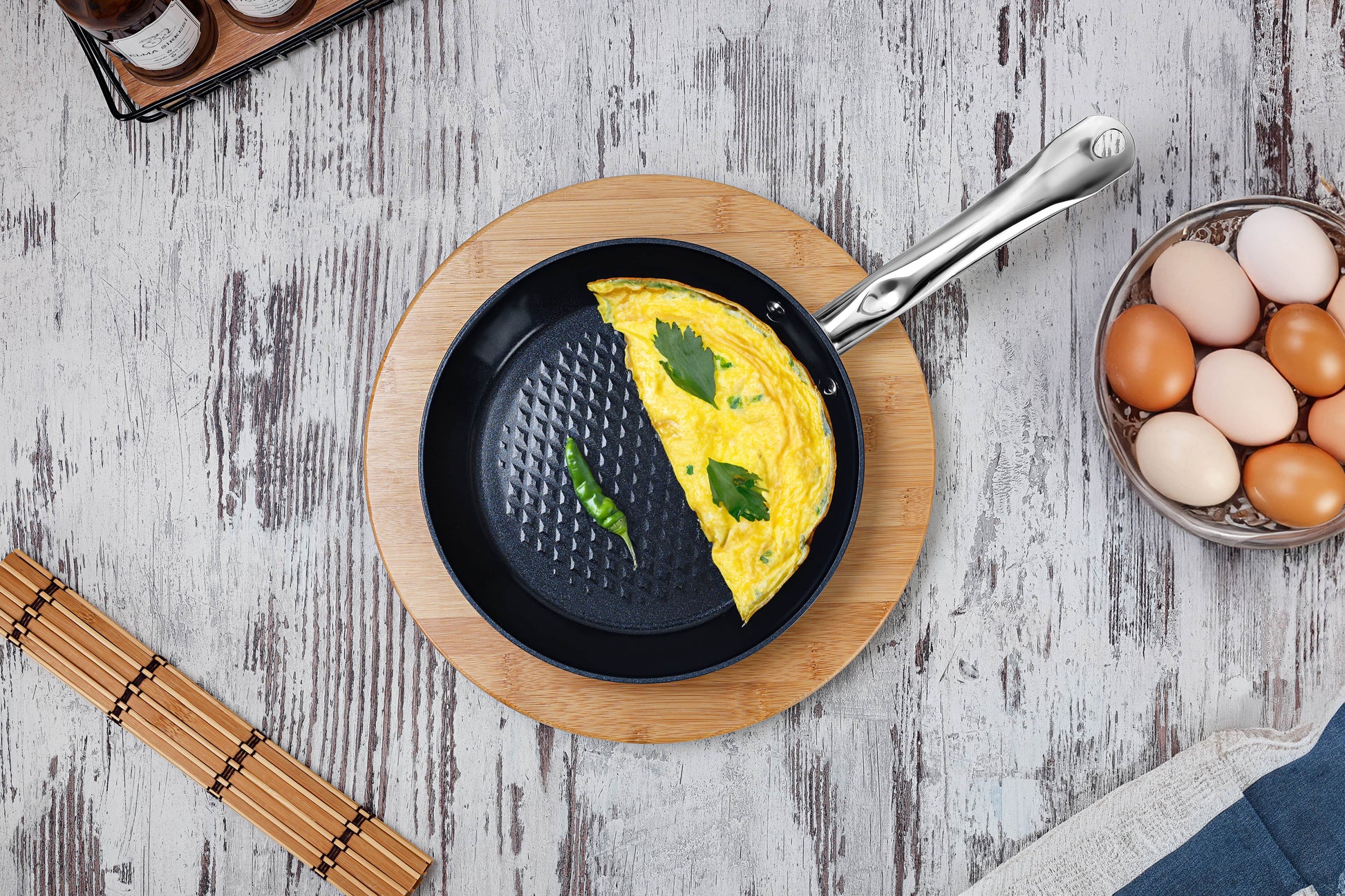 Tigaie Zilan ZLN9631 diamond, cu baza de inductie, ceramica si inox, usor de spalat, 24 cm,1.5L