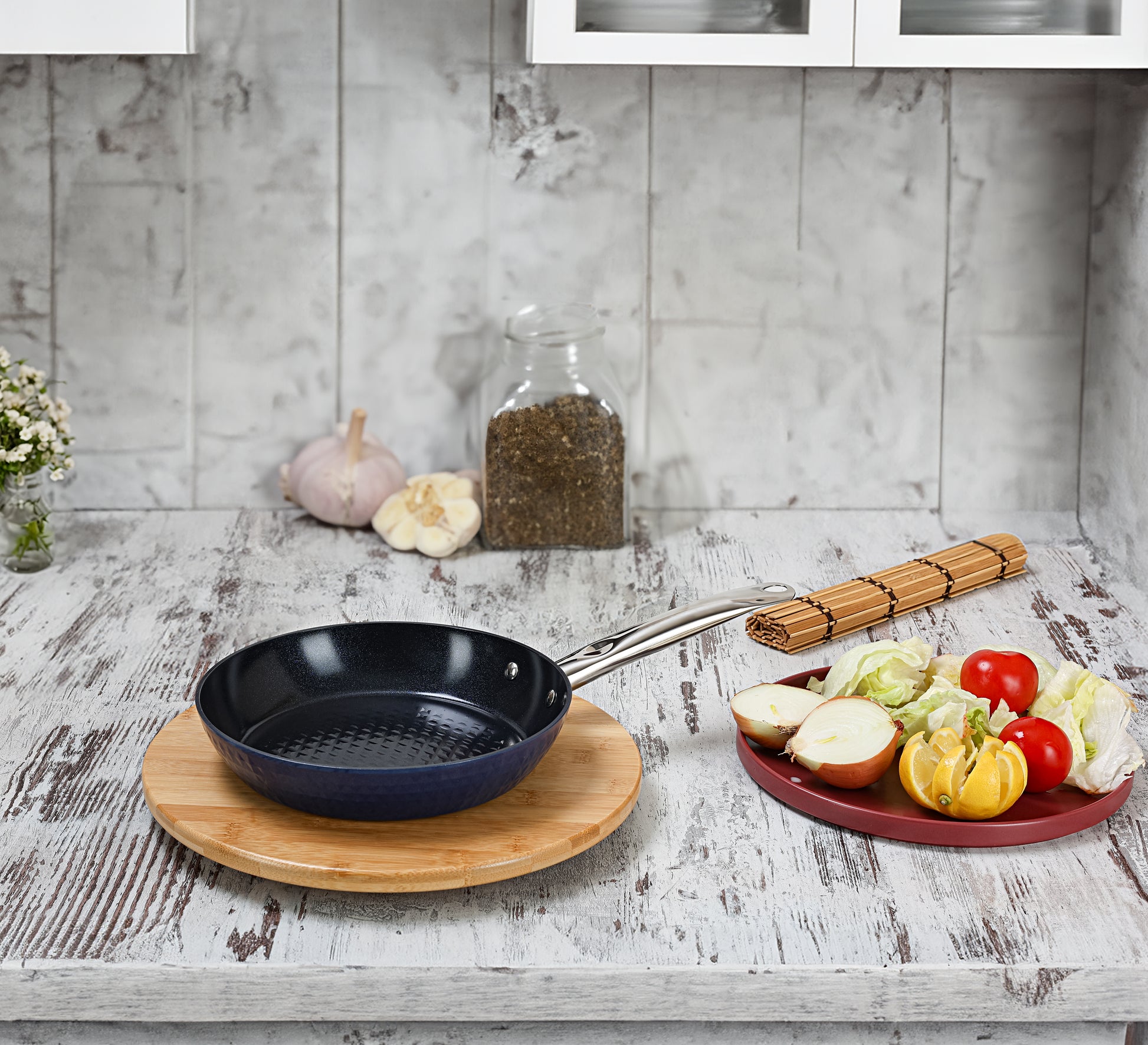 Tigaie Zilan ZLN9631 diamond, cu baza de inductie, ceramica si inox, usor de spalat, 24 cm,1.5L