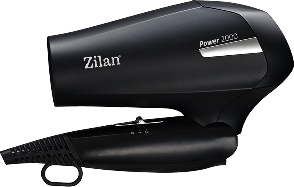 Uscator de par Zilan ZLN9396, 2000W, 2 trepte de viteza, 2 trepte de temperatura, cu aer cald si rece, Negru