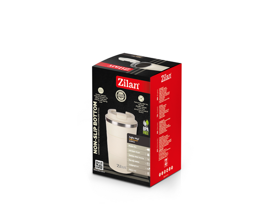 Cana de cafea Zilan ZLN9921 termos, capacitate 510ml, interior din inox, pereti dublii, crem