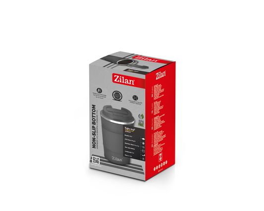 Cana de cafea Zilan ZLN9923 termos, capacitate 510ml, interior din inox, pereti dublii, gri