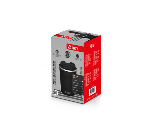Cana de cafea Zilan ZLN9878 termos, capacitate 380ml, interior din inox, pereti dublii, negru