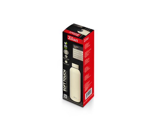 Termos Zilan ZLN9839 tip sticla sport, capacitate 500ml, interior din inox, pereti dublii, crem