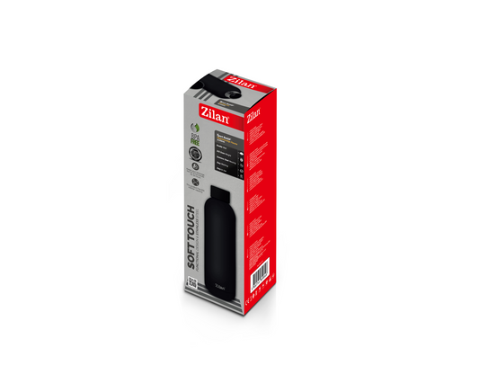 Termos Zilan ZLN9840 tip sticla sport, capacitate 500ml, interior din inox, pereti dublii, negru