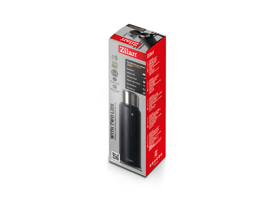 Termos portabil Zilan ZLN9914, capacitate 1L, pastreaza rece 24 ore, cald 12 ore, pereti dublii, negru