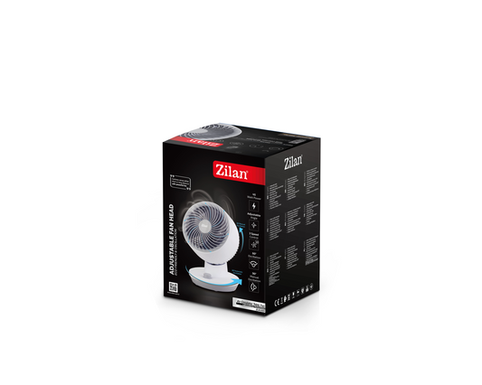 Ventilator de birou Zilan ZLN1009, 3 trepte de viteza, Oscilatie, Putere 45W