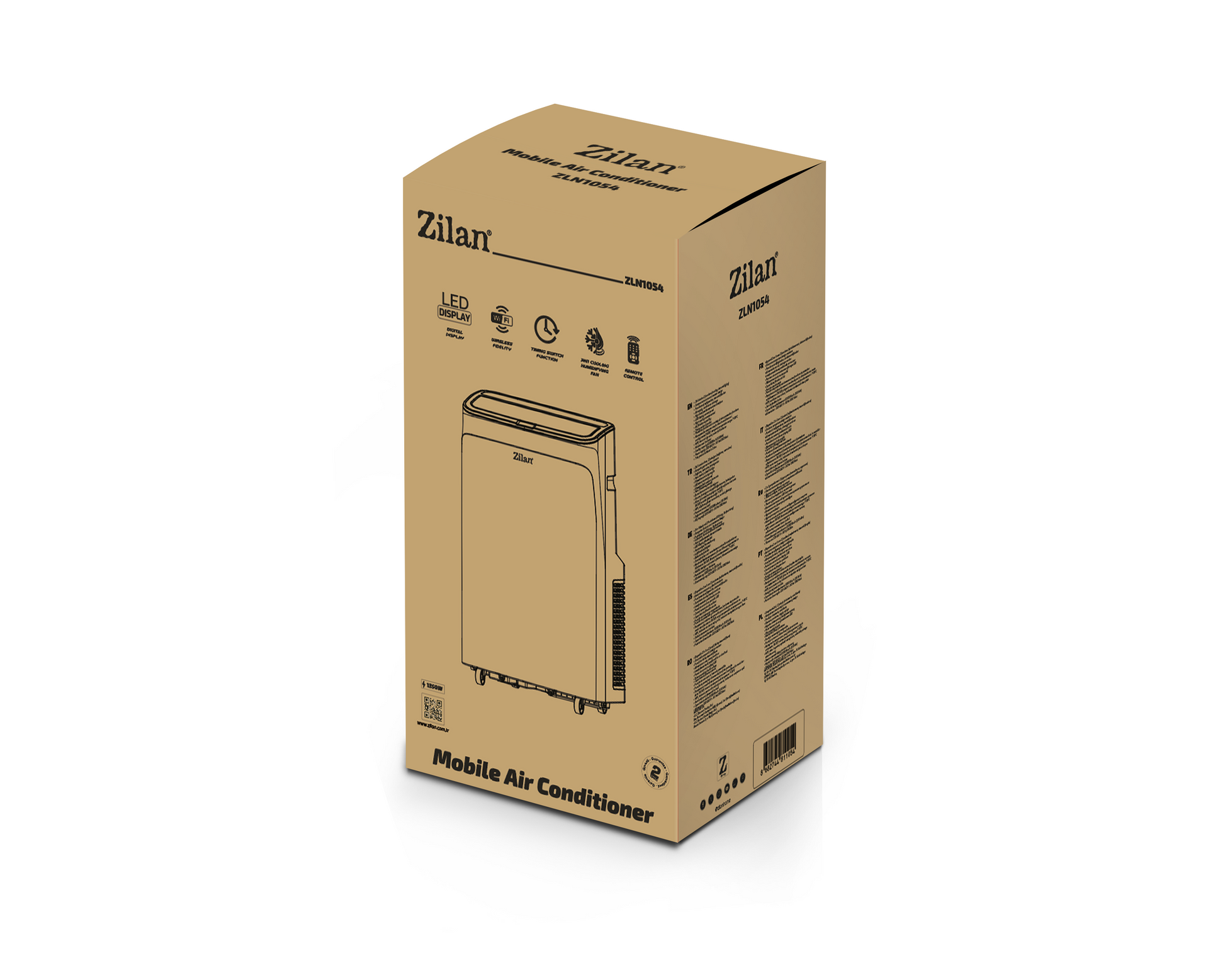 Aer conditionat mobil Zilan ZLN1054 3 in 1, 12000Btu/h, WiFi, temperatura 7-35 grade C