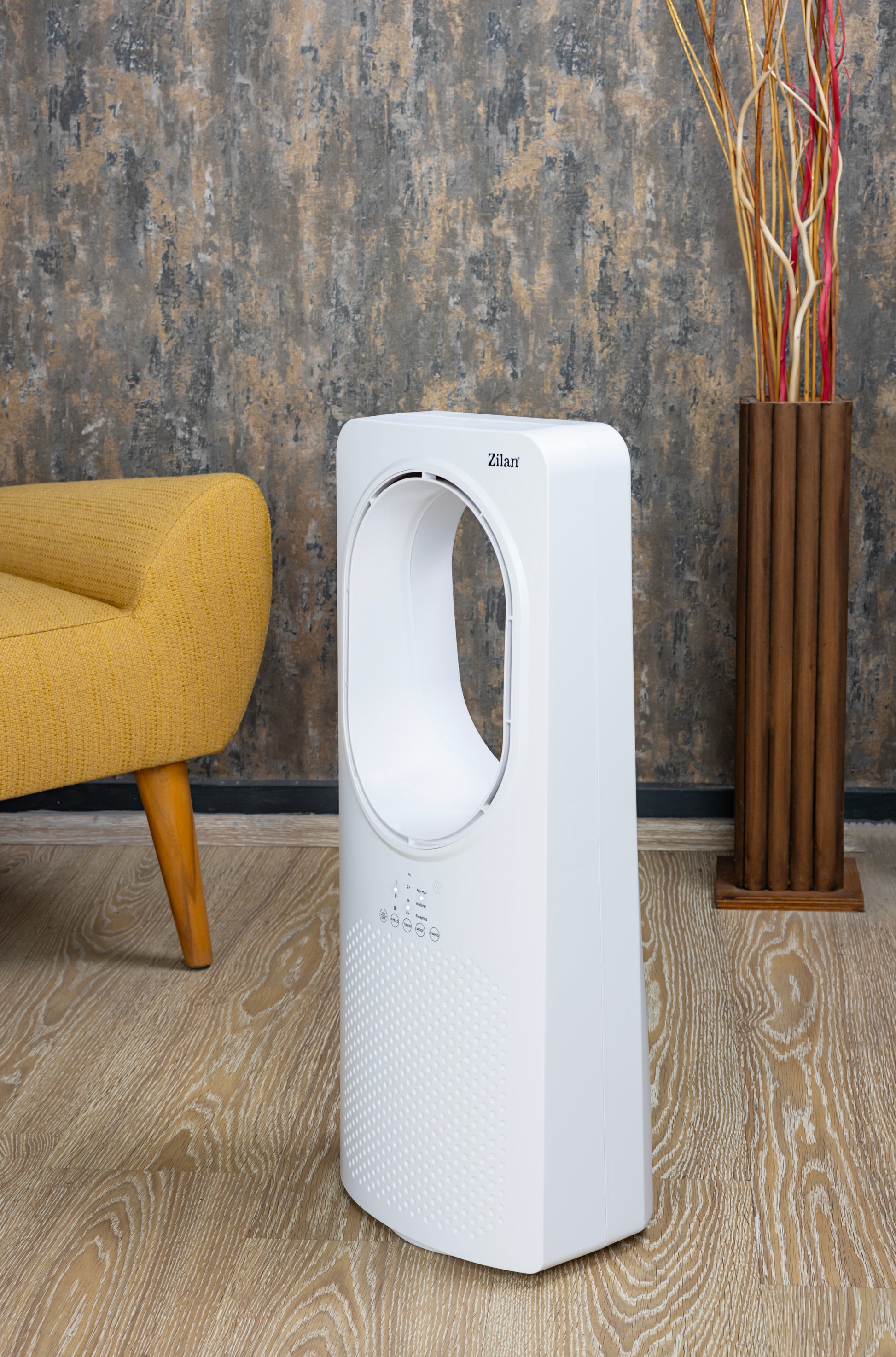 Ventilator fara palete Zilan ZLN1078, 50W, Timer, 3 trepte de viteza, 3 moduri presetate