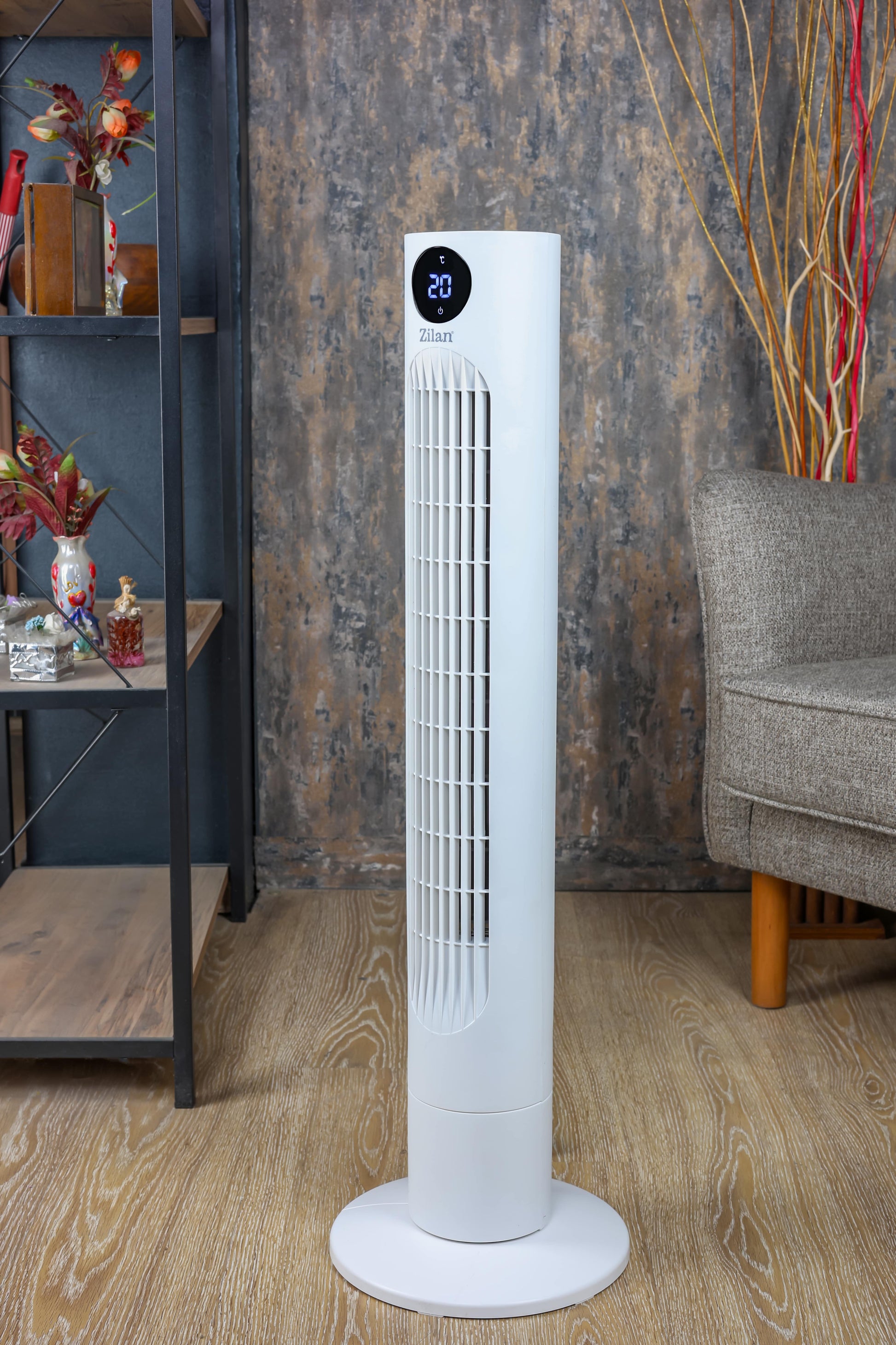 Ventilator turn Zilan ZLN1023, display LED, Timer, 3 trepte de viteza, 3 moduri presetate, 60W