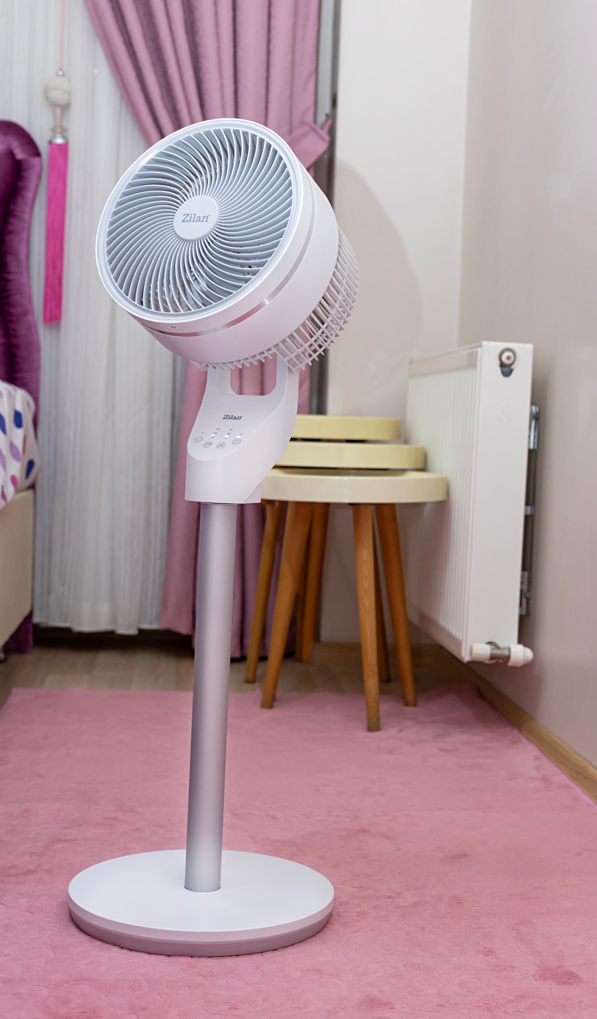 Circulator de aer Zilan ZLN1016, 3 trepte de viteza, 3 moduri presetate, motor AC, Oscilatie, Timer, 60W