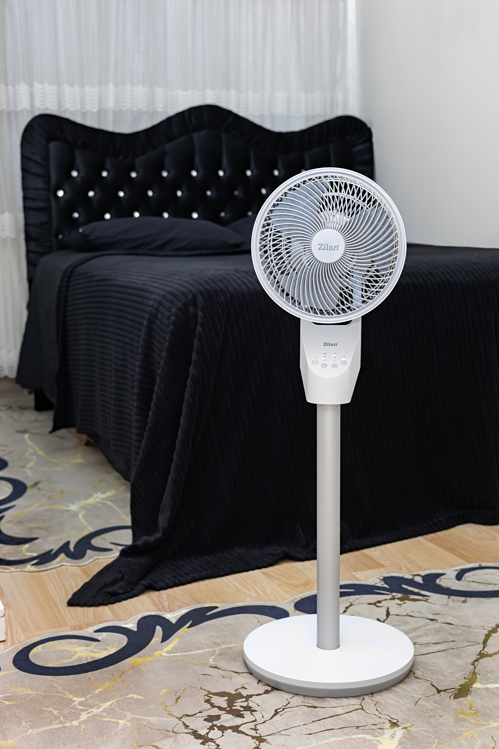 Circulator de aer Zilan ZLN1016, 3 trepte de viteza, 3 moduri presetate, motor AC, Oscilatie, Timer, 60W