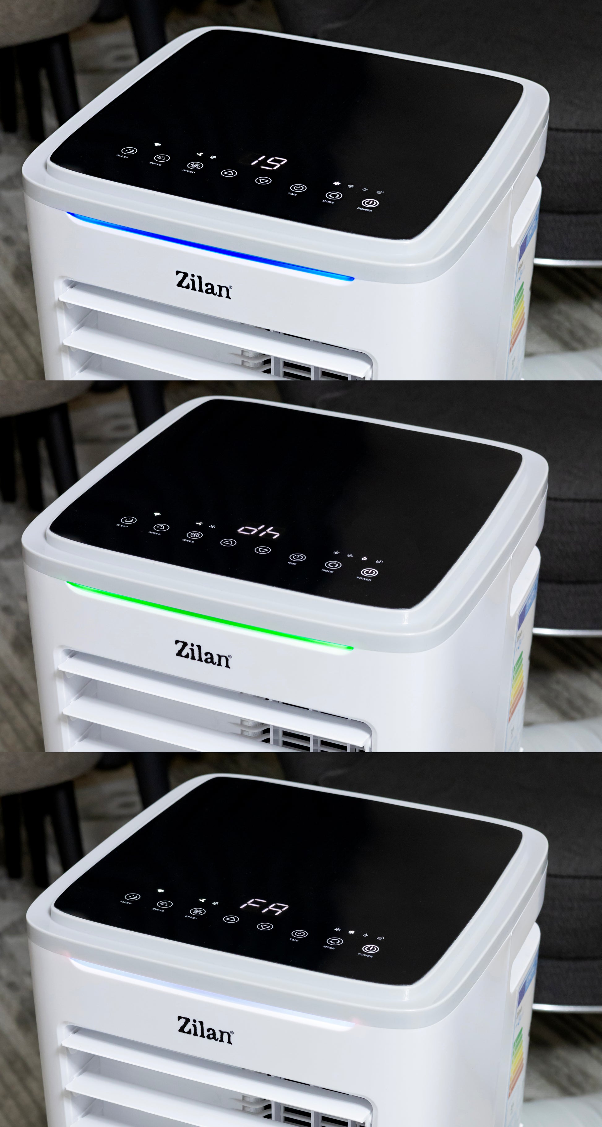 Aer conditionat mobil Zilan ZLN1047 3 in 1, 9000Btu/h, Timer, Display LED, temperatura 7-35 grade C