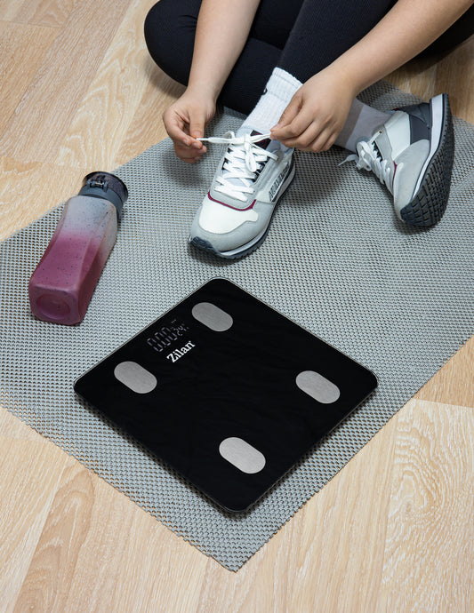 Cantar corporal Zilan ZLN8980 din sticla securizata, capacitate 3-180kg, Aplicatie OKOK, Display LED