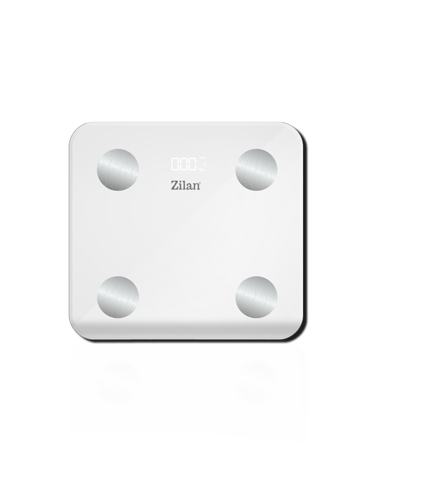 Cantar corporal Zilan ZLN9006 din sticla securizata, capacitate 3-180kg, Aplicatie OKOK, Display LED