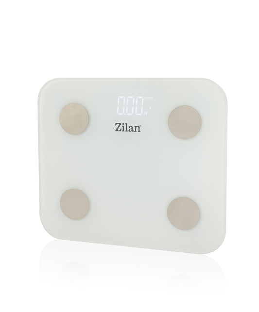 Cantar corporal Zilan ZLN9006 din sticla securizata, capacitate 3-180kg, Aplicatie OKOK, Display LED