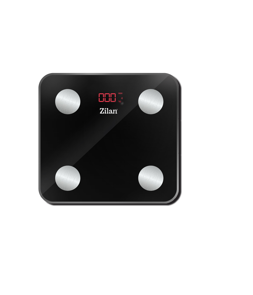 Cantar corporal Zilan ZLN9007 din sticla securizata, capacitate 3-180kg, Aplicatie OKOK, Display LED