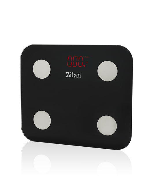 Cantar corporal Zilan ZLN9007 din sticla securizata, capacitate 3-180kg, Aplicatie OKOK, Display LED