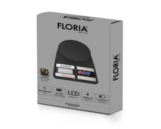 Cantar de bucatarie digital Floria ZLN9076, Capacitate 2g-10.000g, Display LCD, Maxim 10kg
