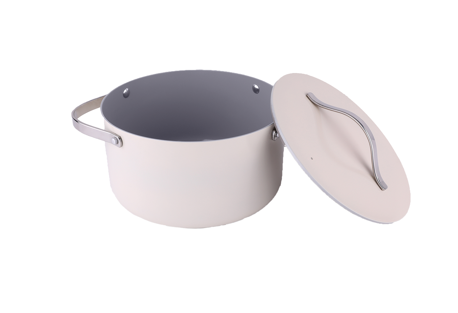 Oala Zilan ZLN0866 din 5 straturi de material, 20 cm diametru, capacitate 2.7l, Otel inoxidabil, Manere nituite