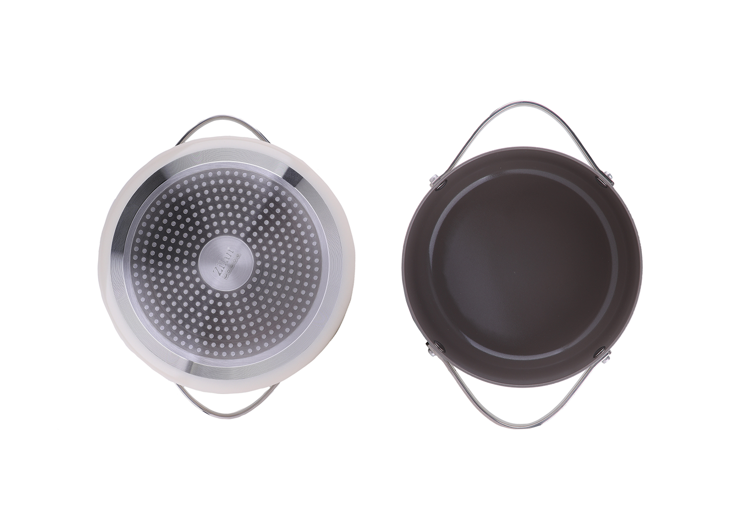 Oala Zilan ZLN0866 din 5 straturi de material, 20 cm diametru, capacitate 2.7l, Otel inoxidabil, Manere nituite