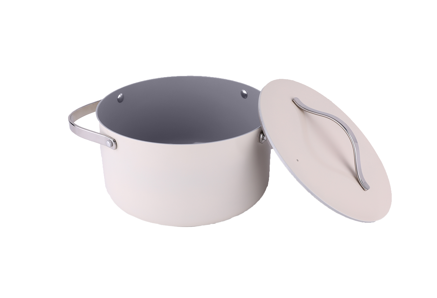 Oala Zilan ZLN0873 din 5 straturi de material, 24 cm diametru, capacitate 5.2l, manere nituite din otel inoxidabil