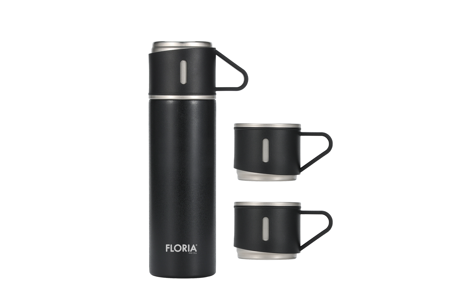 Termos Zilan ZLN0743 din inox, capacitate 500ml, 3 capace care pot fi folosite pe post de cana
