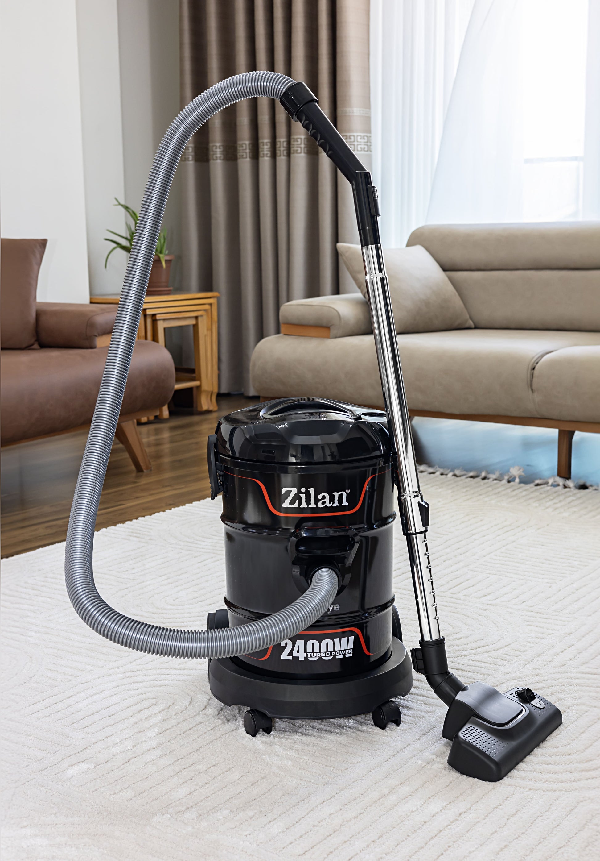 Aspirator Zilan ZLN2006, Putere 2400W, Putere aspirare 200W, Fara sac, Functie de suflare, Capacitate 21L