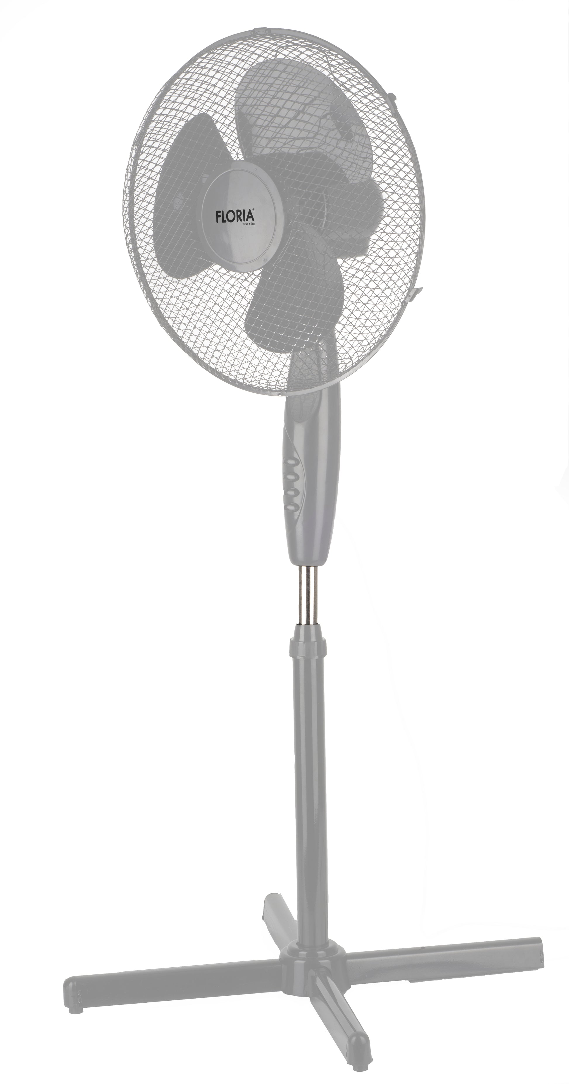 Ventilator cu picior Floria ZLN-0996, 3 trepte de viteza, inaltime reglabila, Rotire stanga-dreapta, Unghi inclinare reglabil, 40W